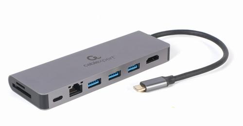 Gembird A-CM-COMBO5-05 interface hub USB 3.2 Gen 1 (3.1 Gen 1) Type-C 5000 Mbit/s Grey