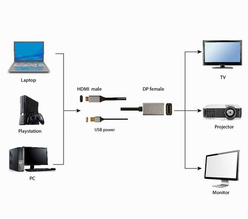 Gembird A-HDMIM-DPF-02 video cable adapter 0.1 m HDMI Type A (Standard) DisplayPort Black