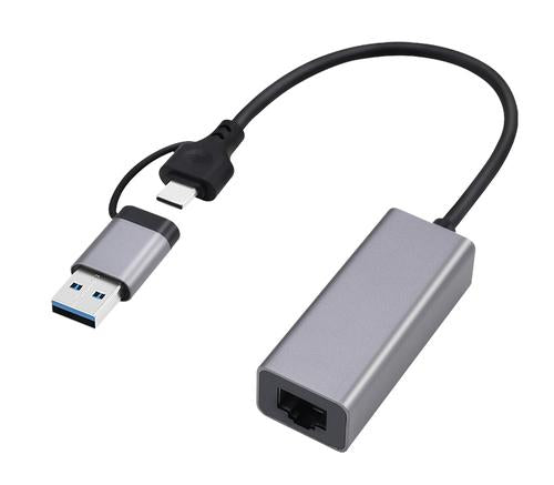 Gembird A-USB3AC-LAN-01 USB 3.1 + type-C Gigabit network adapter space grey