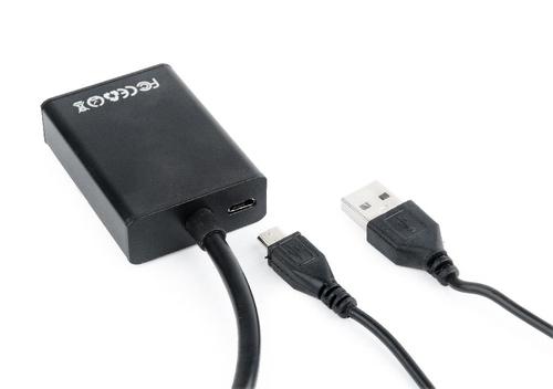 Gembird A-VGA-HDMI-01 video cable adapter 0.15 m HDMI Type A (Standard) VGA (D-Sub) Black