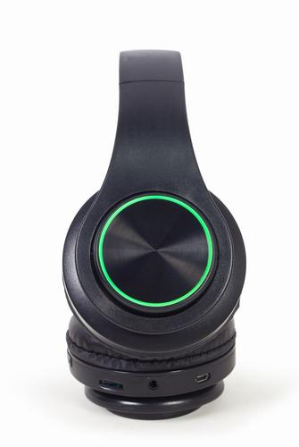 Gembird BHP-LED-01 hovedtelefoner/headset Kabel & trådløs Musik/hverdag Micro-USB Bluetooth Sort