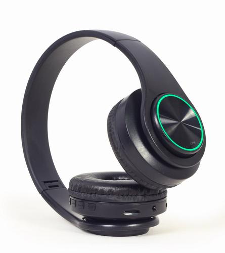 Gembird BHP-LED-01 hovedtelefoner/headset Kabel & trådløs Musik/hverdag Micro-USB Bluetooth Sort