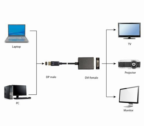 Gembird DisplayPort v.1.2 - Dual-Link DVI 0.1 m Black