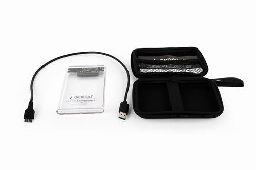 Gembird EE2-U3S9-6 storage drive enclosure HDD enclosure Transparent 2.5"