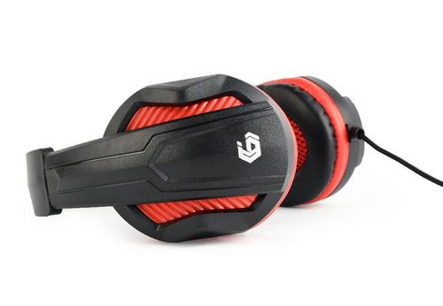 Gembird GHS-03 headphones/headset Wired Head-band Gaming Black, Red
