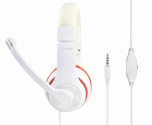 Gembird MHS-03-WTRD headphones/headset Wired Head-band Calls/Music Red, White
