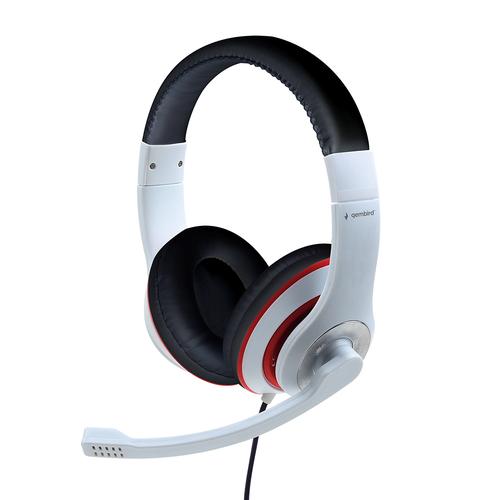 Gembird MHS-03-WTRDBK headphones/headset Wired Head-band Gaming Black, Red, White
