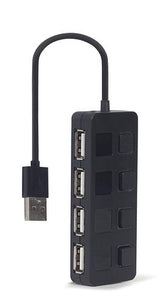 Gembird UHB-U2P4-05 interface hub USB 2.0 Type-A Black
