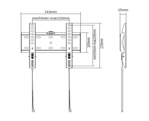 Gembird WM-42F-01 TV mount/stand 106.7 cm (42") Black