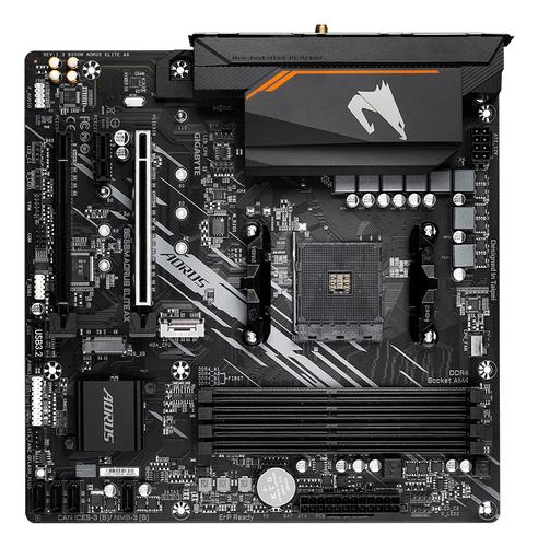 GIGABYTE B550M AORUS ELITE AX Motherboard - AMD Ryzen 5000 CPUs, 5+3 Phases VRM, up to 4733MHz DDR4, 1xPCIe 4.0 + 1xPCIe 3.0 M.2, Wi-Fi 6E, 1GbE LAN, USB 3.2 Gen 1