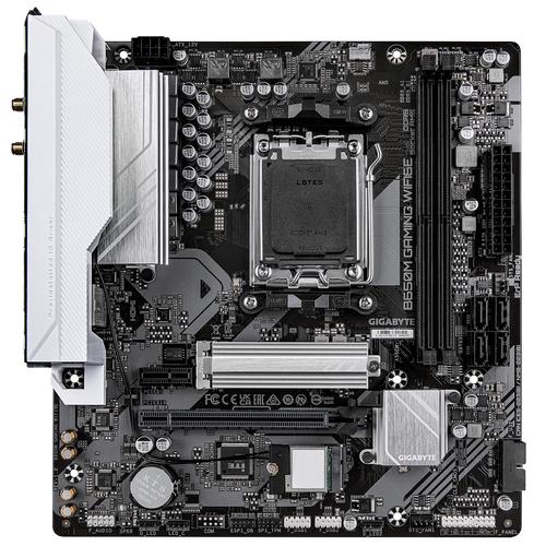 GIGABYTE B650M GAMING WIFI6E Motherboard - AMD Ryzen 9000 Series CPUs, 5+2+2 Phases VRM, up to 6400MHz DDR5 (OC), 1xPCIe 4.0 M.2, 2.5 GbE LAN, WIFI 6E, USB 3.2 Gen 1
