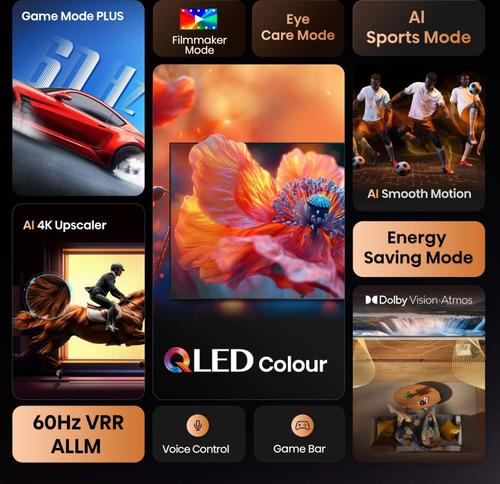 Hisense 65E7Q 165.1 cm (65") 4K Ultra HD Smart TV Wi-Fi Black