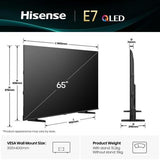 Hisense 65E7Q 165.1 cm (65") 4K Ultra HD Smart TV Wi-Fi Black