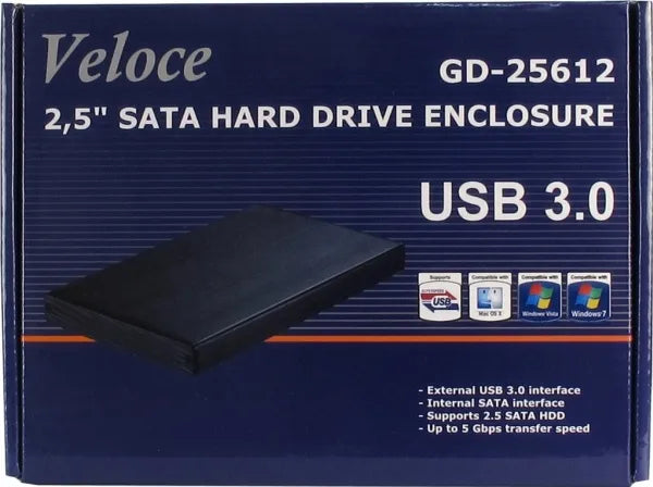 GD-25612 2,5" HARDDISK USB3.0/SATAII, BK