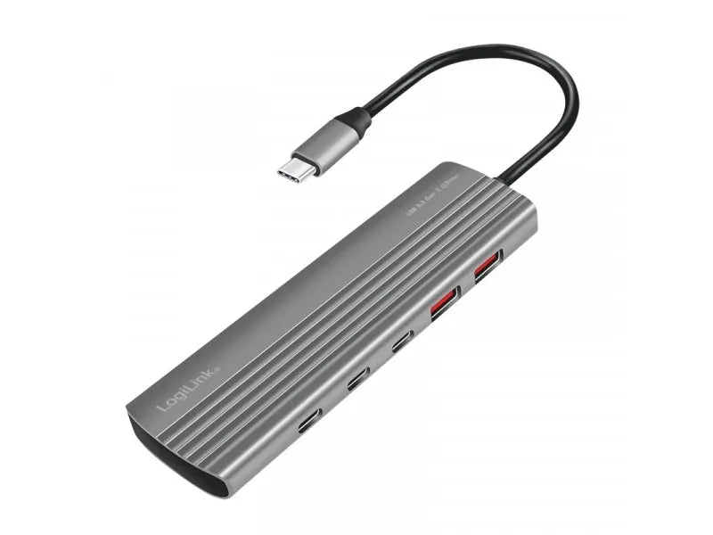 USB 3.2 GEN2 HUB, 10+1-PORTE, 2X USB-A, 8X USB-C, PD 100W, ALUMINUM
