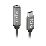 SBS USB C til mini jack adapter. Grå