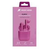 Nubox True Wireless Stereo høretelefoner. Lyserød