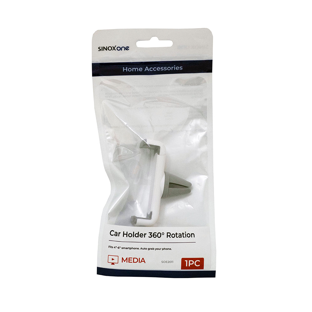 Sinox One universal mobilholder til bilens ventilationskanaler. Hvid