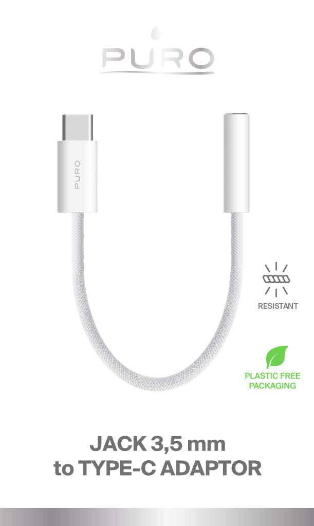 PURO USB-C-adapter til hovedtelefonstik 3,5 mm, 15 cm