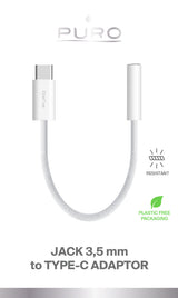 PURO USB-C-adapter til hovedtelefonstik 3,5 mm, 15 cm