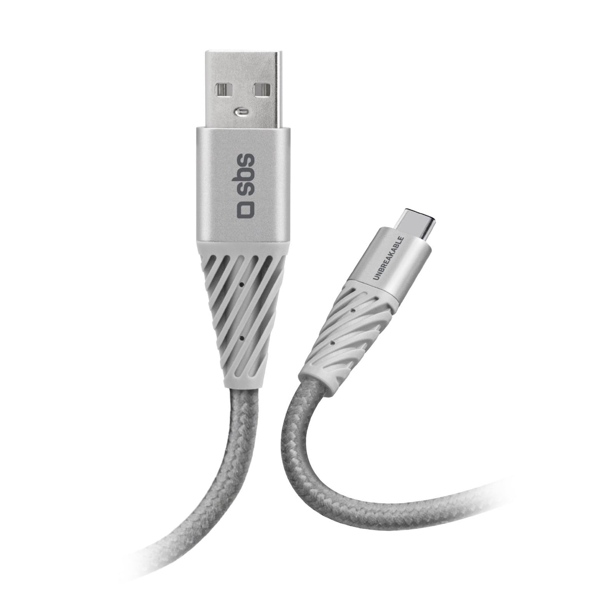 SBS ultra-holdbart aramid fiber USB - USB C kabel. Grå