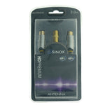 Sinox SHD antennekabel. 3m. Sort