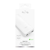 PURO Power Bank 20000mAh USB-C + 2 USB-A hurtigopladning. Hvid