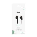Sinox Scart kabel. 0,75m. Sort
