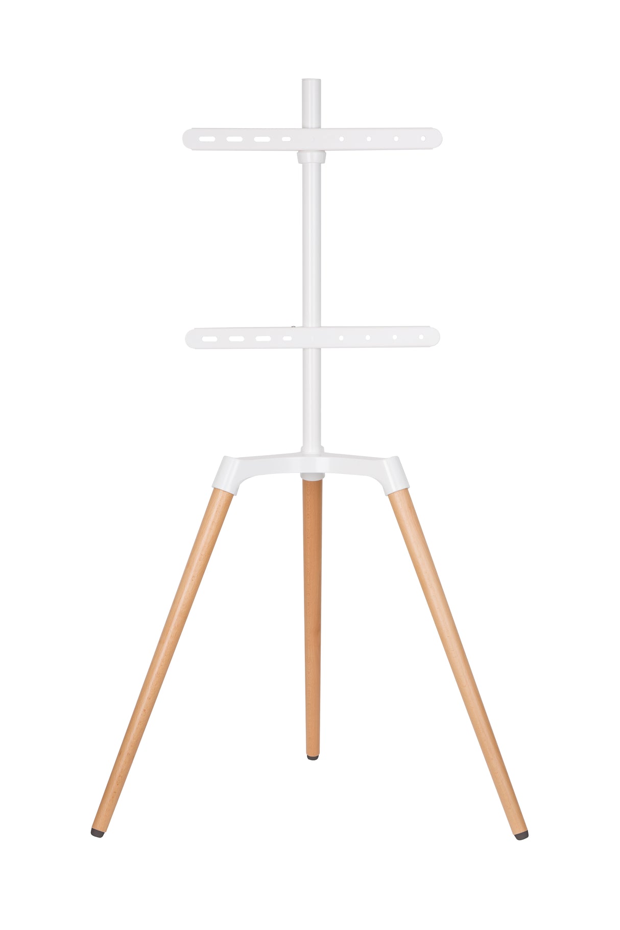 Sinox Tripod TV gulvstand med drejbar top. 50"-65". Lyst træ/hvid
