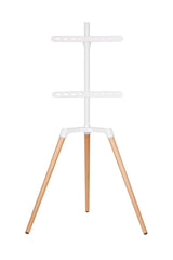 Sinox Tripod TV gulvstand med drejbar top. 50"-65". Lyst træ/hvid