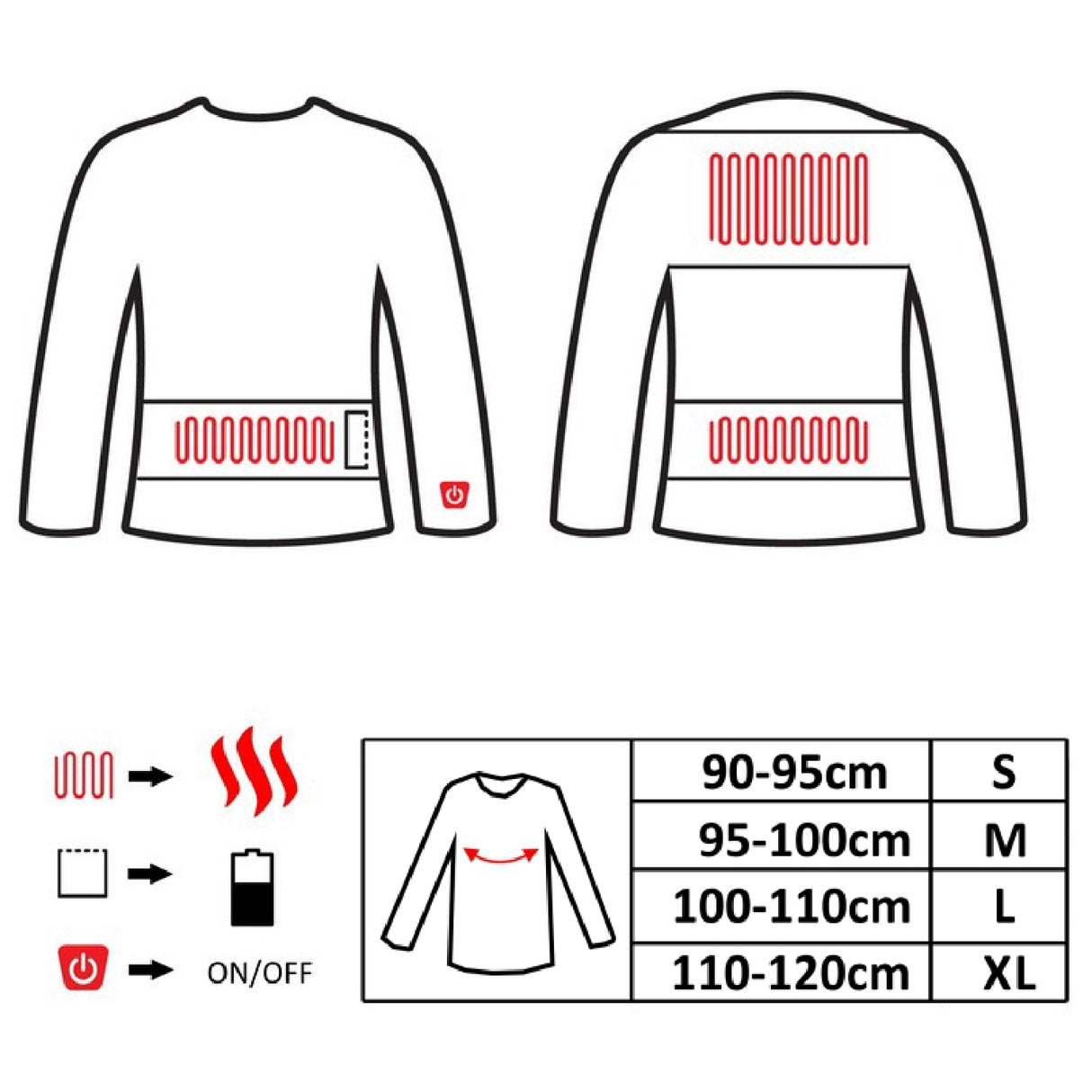 Glovii opvarmet bluse XL. Sort