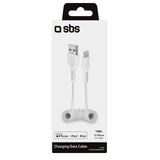 SBS Lightning spiralkabel. 17-50cm. Hvid