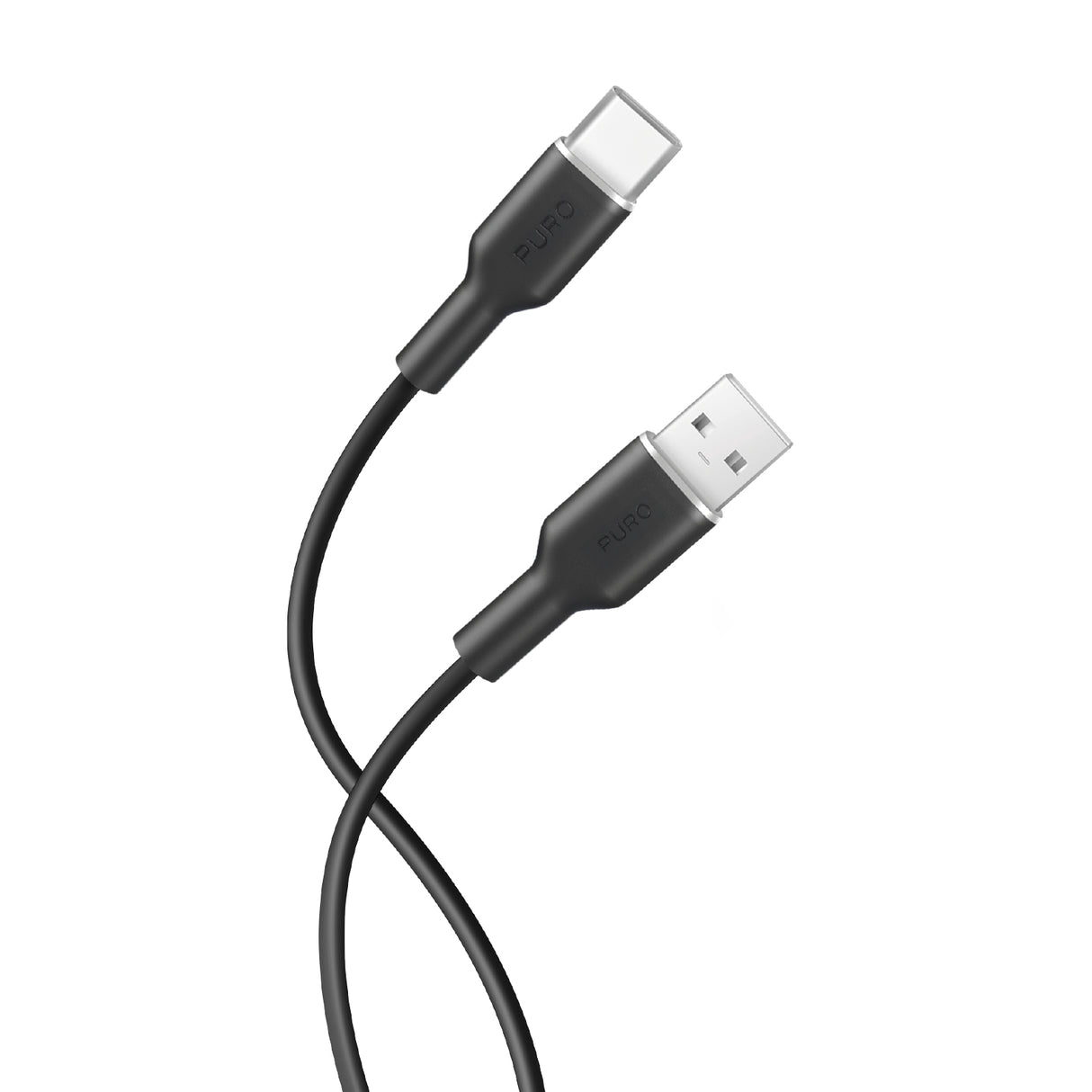 PURO Opladnings- og synkroniseringskabel SOFT fra USB-A til USB-C 1,5 m