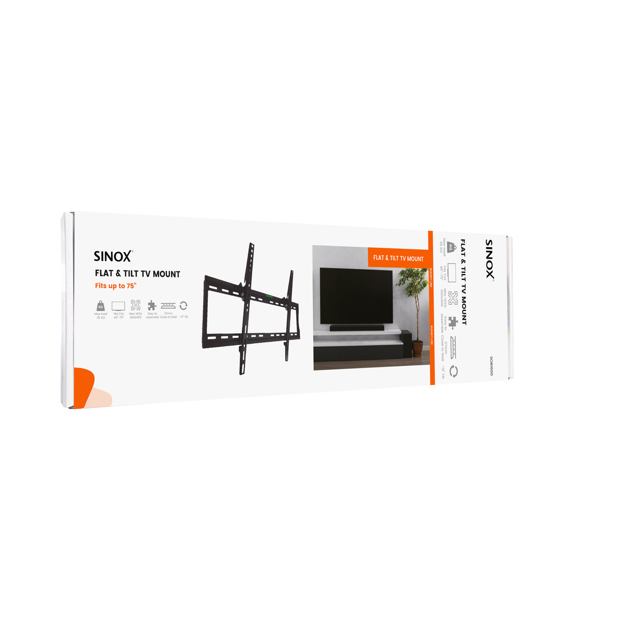 Sinox One TV vægbeslag. 40"-75". Sort