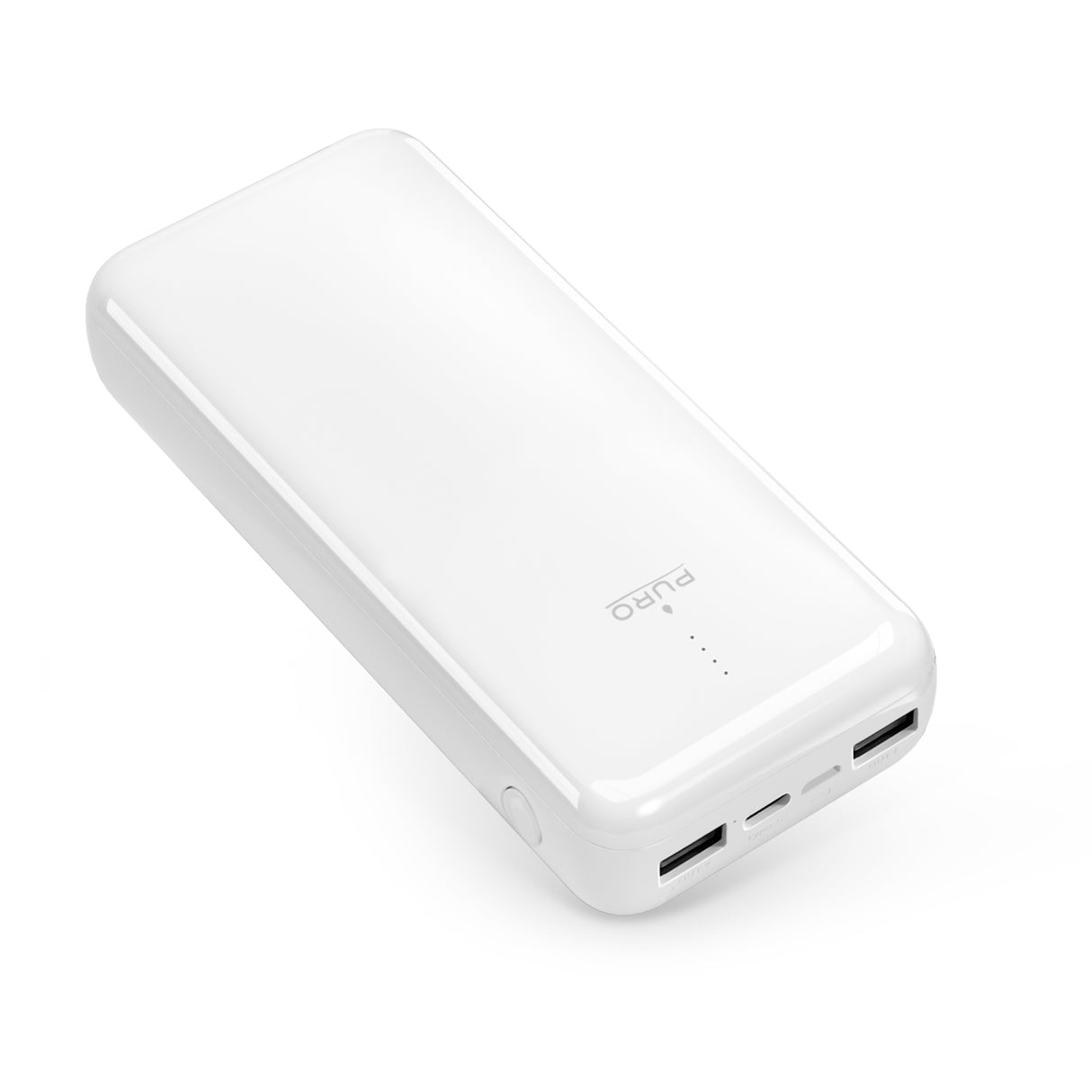 PURO Power Bank 20000mAh USB-C + 2 USB-A hurtigopladning. Hvid