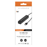 Vivanco 7-i-1 USB 2.0 Multiport Hub