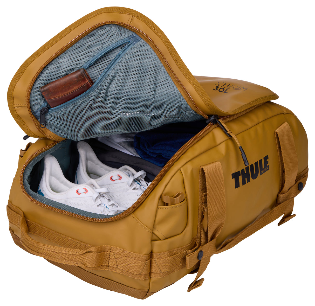 Thule Chasm 30L duffelbag. Gyldenbrun
