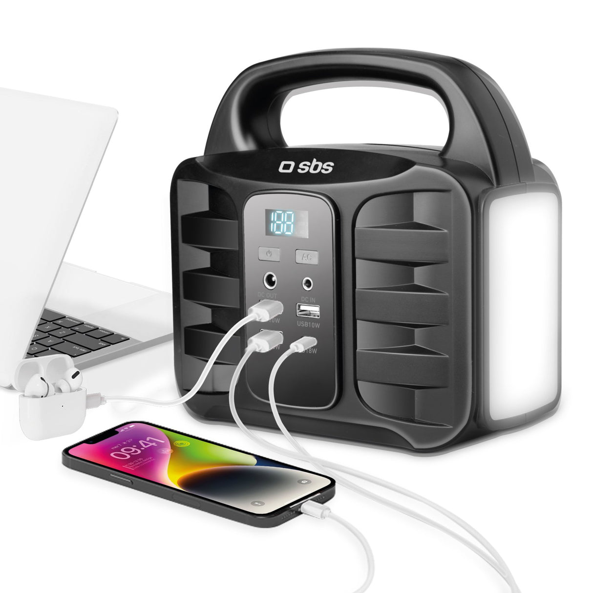 Sbs Portable 150W charging station. Sort
