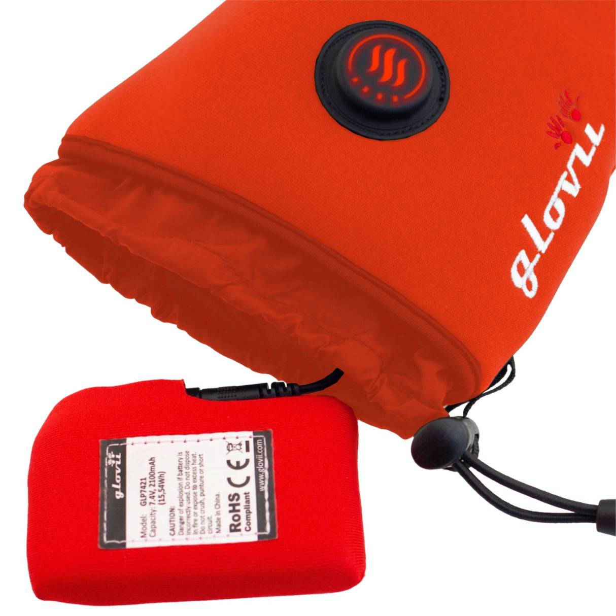 Glovii opvarmede universalhandsker XS. Rød