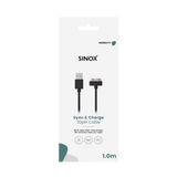 Sinox Apple™ 30-pin kabel. 2m. Hvid