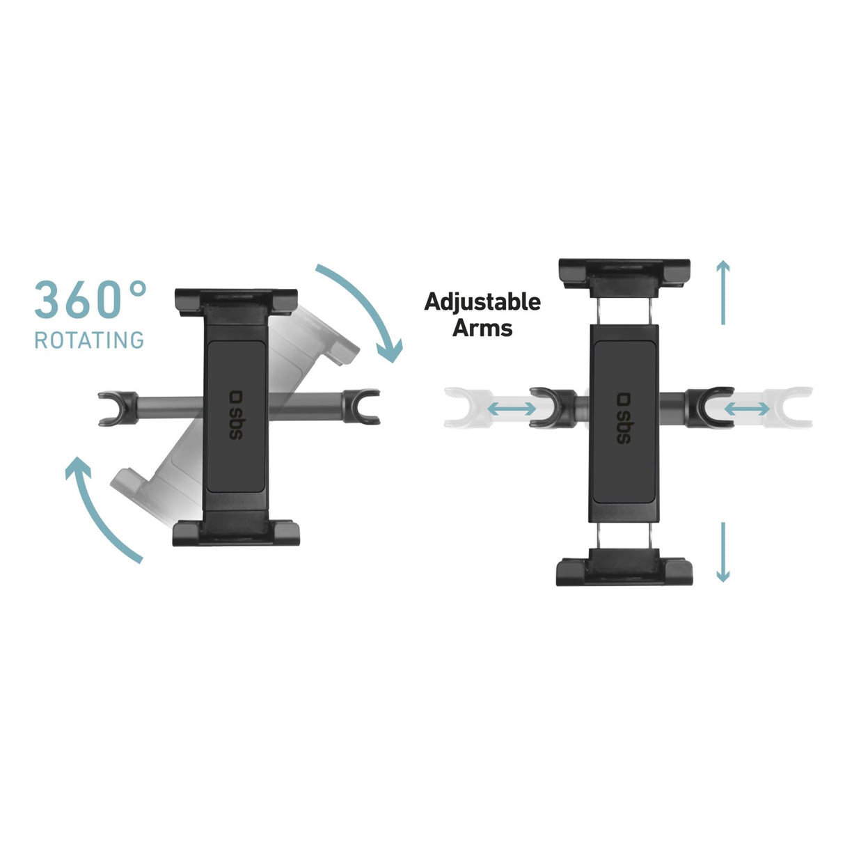 SBS nakkestøtteholder til smartphones og tablets op til 12,9"