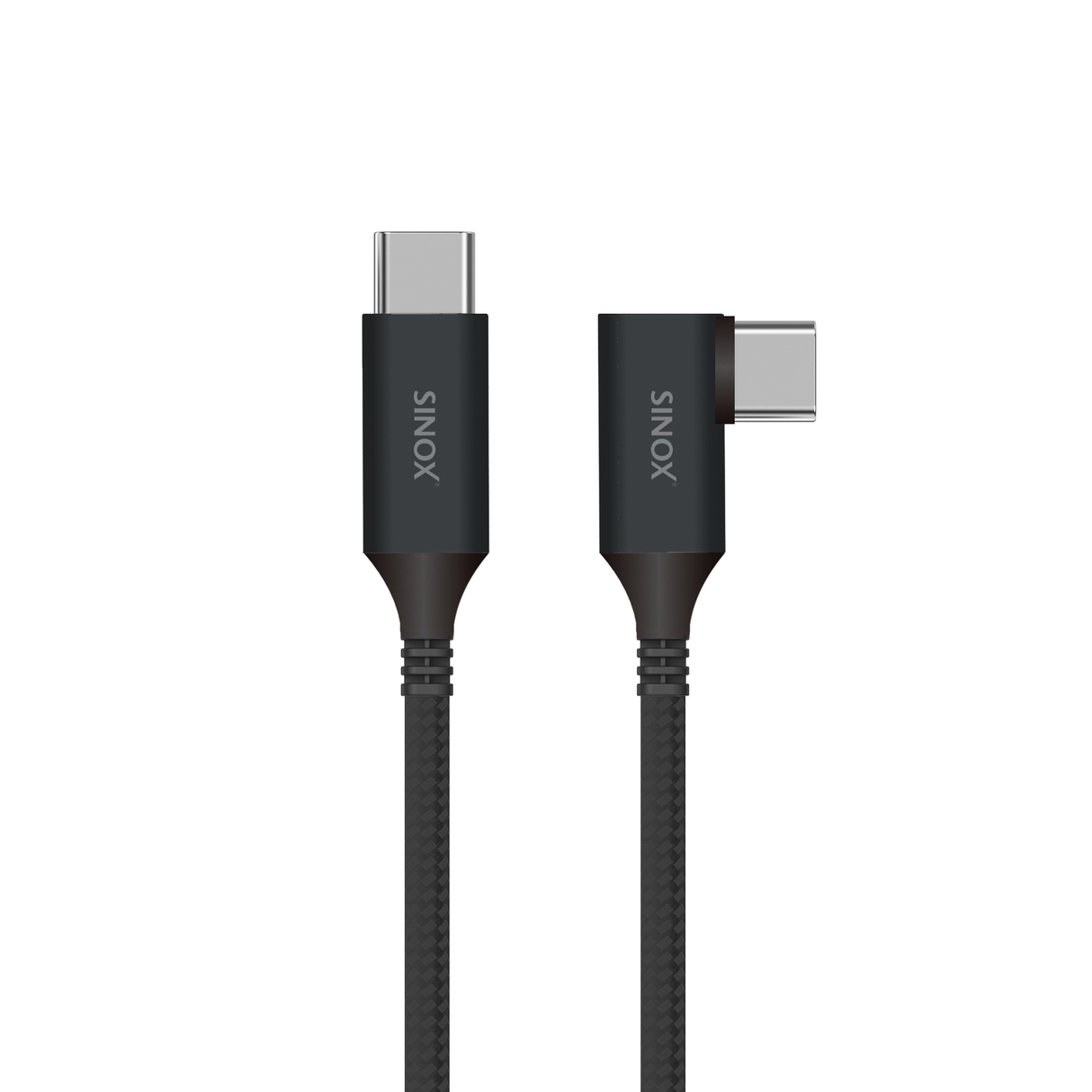 Sinox PRO USB C 3.2 Gen 2 vinklet kabel. 1m. Sort