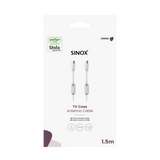 Sinox antennekabel. YouSee & Stofa godkendt. 1,5m. Hvid