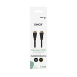 Sinox HDMI™ kabel 4K30Hz+E. 1m. Sort