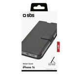 SBS Novelty Book Wallet cover med stand-funktion til iPhone 14 / 13®. Sort