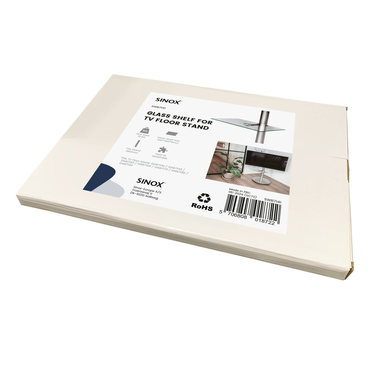 Sinox glashylde til Sinox StandView TV gulvstand