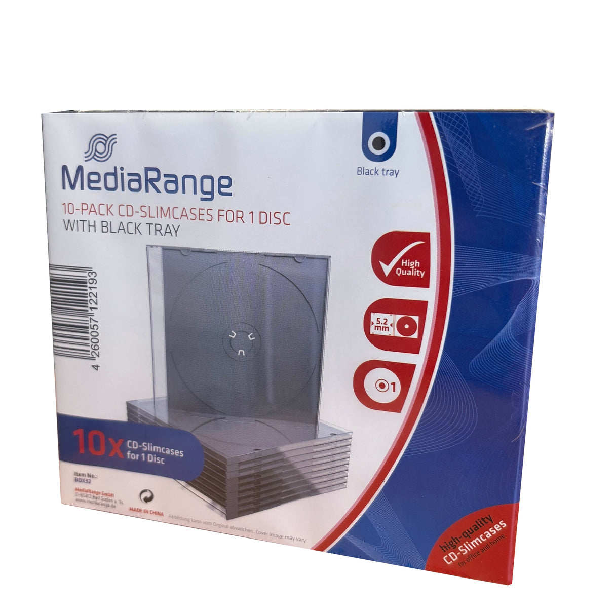 Selek CD Slimcase 5,2 mm 10-pak. Gennemsigtig/sort