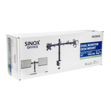 Sinox Office dobbelt skærm skrivebordsbeslag. Op til 32". Sort