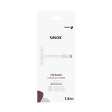 Sinox FM antenne til radio. 1,8m. Hvid