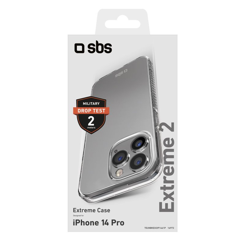 SBS Extreme X2 cover til iPhone 14 Pro®. Gennemsigtigt